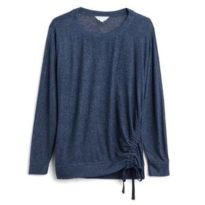 Market & Spruce Orly Ruched Side Brushed Knit Top